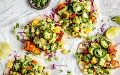 Chipotle Salmon Tacos with Fresh Peach Salsa