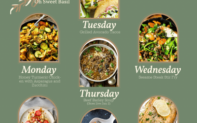 Weekly Menu Plan – Jan. 1 to Jan. 7