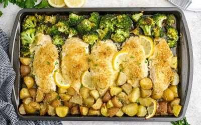 Sheet Pan Lemon Chicken, Potatoes, and Broccoli