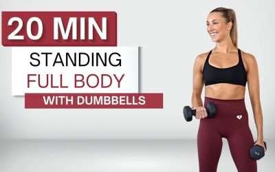 20 min STANDING DUMBBELL WORKOUT | Full Body | No Repeats | Warm Up + Cool Down
