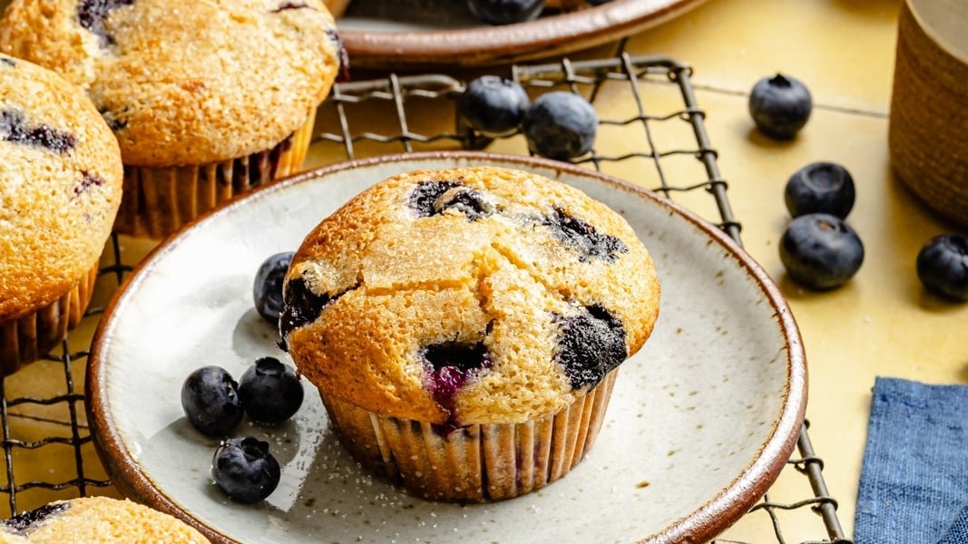 Healthy Blueberry Yogurt Muffins