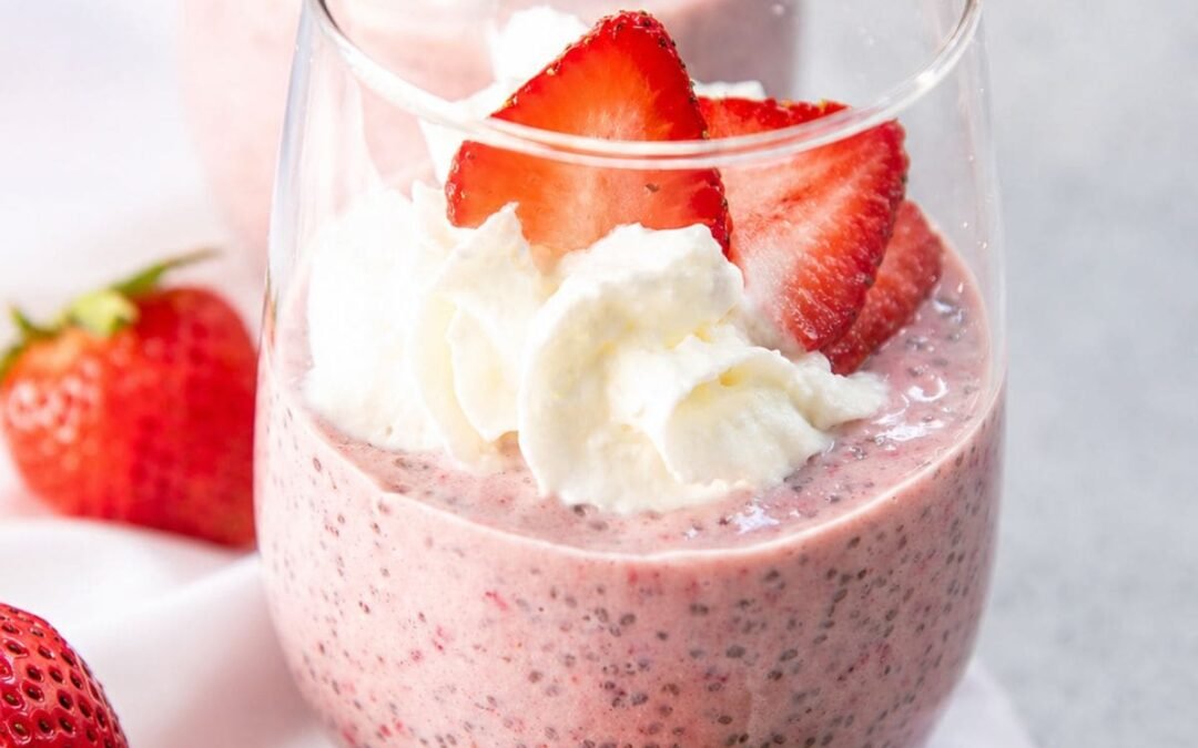 Strawberry Chia Pudding (25g Protein, 11g Fiber!)